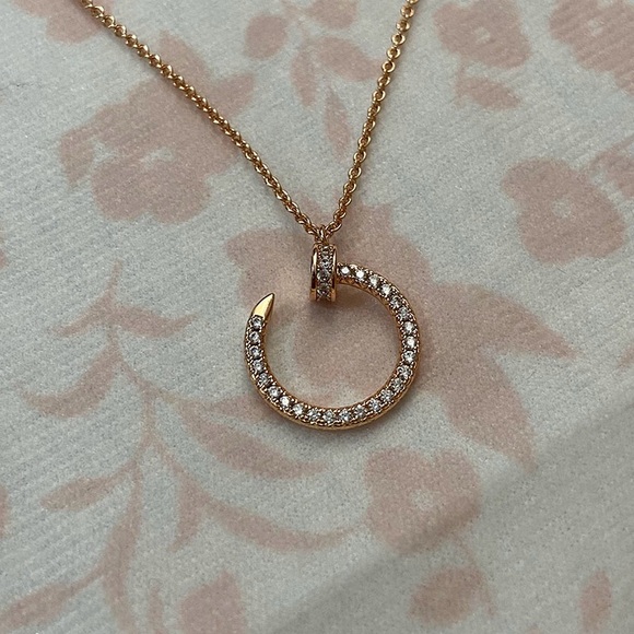 Cartier Jewelry - Cartier Gold Tone Diamond Nail Pendant Necklace